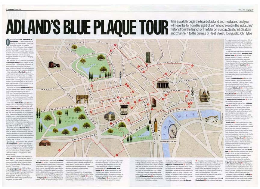 Brand Republic : Campaign Magazine . illustrated walking tour of London's adland
