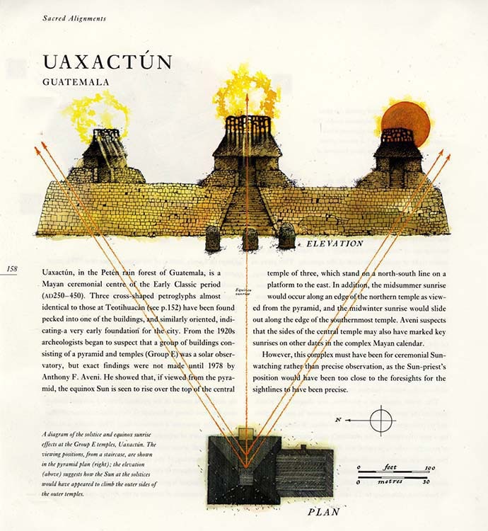 Chronicle Books | Pavilion : 'The Secret Language of the Stars and Planets' by Geoffrey Cornelius and Paul Devereux . Uaxactún, Mexico . solar alignment at the solstices