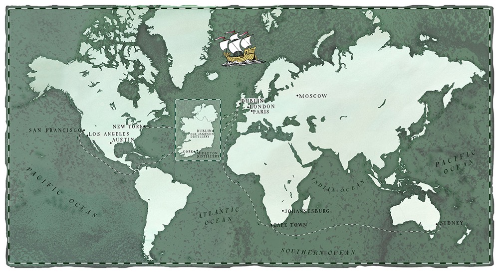 J Walter Thompson : Jameson Whisky Work Map press ad